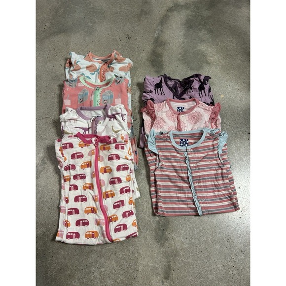 Kickee Pants Other - Kickee Pants Lot Footie Pajamas PJs Baby Girls Size 6-12 M